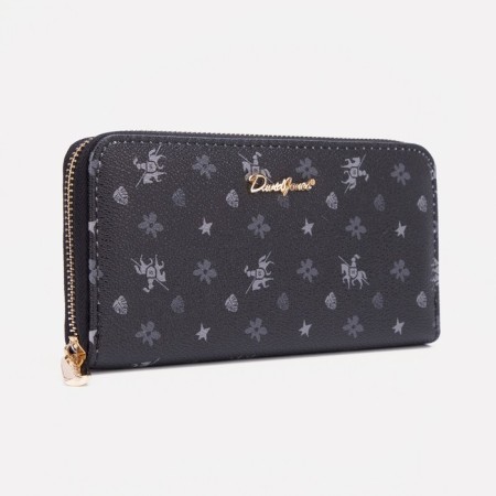 Women's wallet with lightning, black color