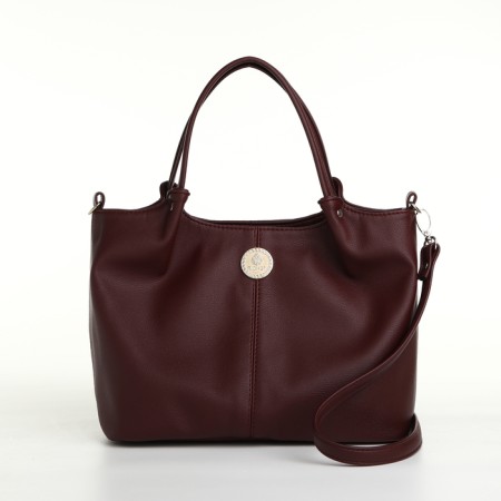 Women's bag with lightning, burgundy color