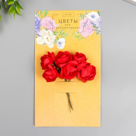 Flowers for decorating "Scarlet roses" 1 bouquet = 6 colors 9 cm