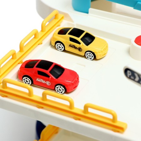 Parking "City", with an elevator, 3 levels, 4 cars, light and sound effects-12