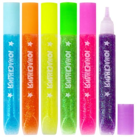 Gel with sparkles of Junland "Neonchiki", 6 colors x 10.5 ml, blister-1