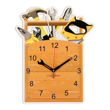 Wall clock "Tools", smooth move, 31.5 x 38 cm