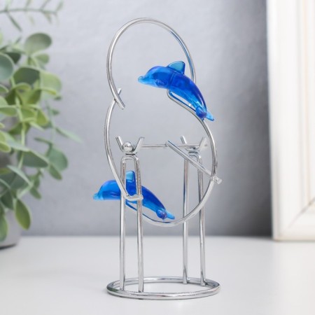 Dolphins pendulum one after another with a ring and a ball 13 x 7 x 5.5 cm-2