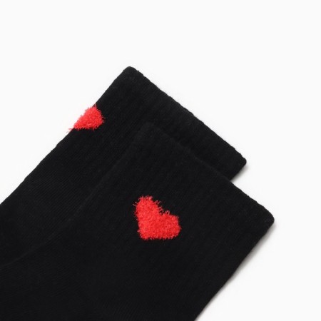 Women's socks "Heart" minku, Black color, rr 36-39 (23-25 ​​cm)-1