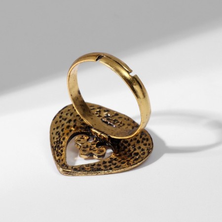 Ring "Ethnic" drop, red color in black gold, dimensionless-3