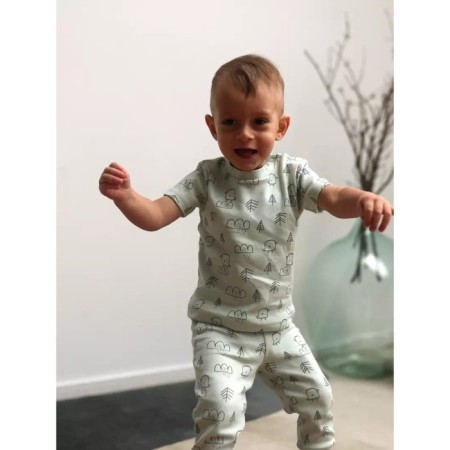 A set of children's pants MOWBABY BIRDS, height 68 cm, blue color, 3 pcs-18