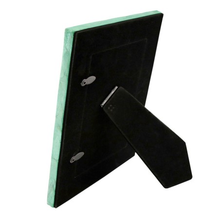 Photo frame, 10x15 cm, natural mother -of -pearl, black / turquoise color-1