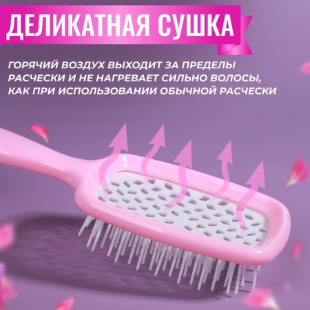 The comb is massage, wide, ventilated, 8.5 × 20.5 cm, PVC box, pink/white color-1