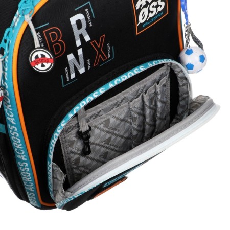 Frame backpack 37 x 28 x 12 cm, Across 194, filling: bag, pencil case, blue/blue ACR22-194-1-14