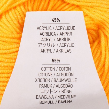Yarn "jeans" 55% cotton, 45% acrylic 160m/50g (35 yellow)-3