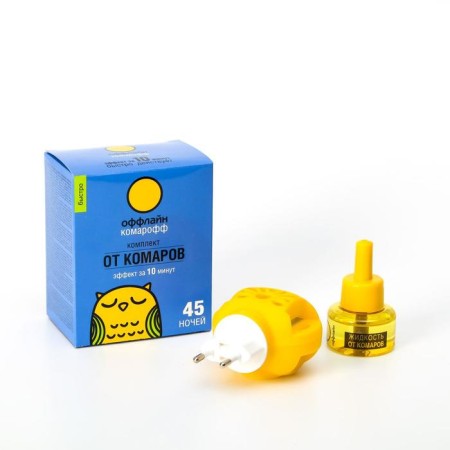 Set of mosquitoes "Komaroff", without smell, fumigator+liquid, 30 ml