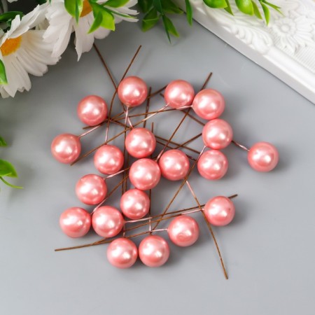 Decor for creativity "Ball pink pearl" d = 1.5 cm set 20 pcs 6x1.5x1.5 cm-2