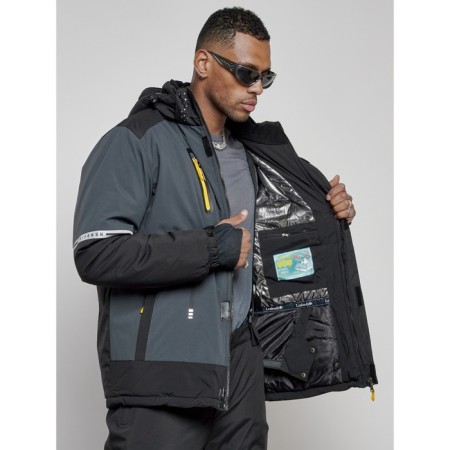 Male winter ski costume, size 54, dark gray color-11