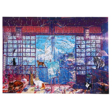 Puzzle wooden figured "world through the eyes of the artist", complex-6