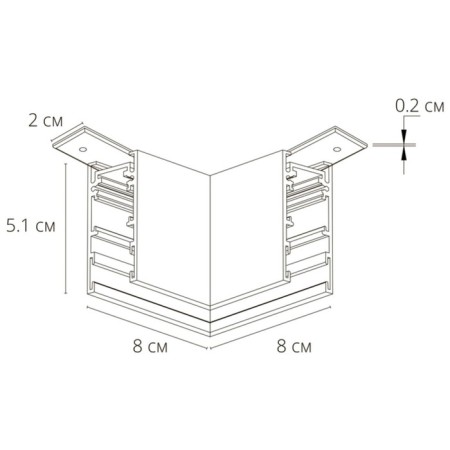 Corner Connector for the Arte Lamp Expert-Acessories A590606, 2.4x8x5.1 cm, black-1