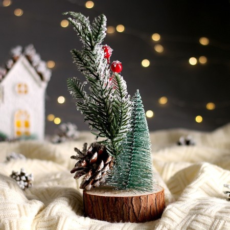 New Year's composition "Christmas tree with twigs and bumps" 13 × 13 × 26 cm-1