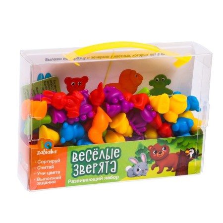 Developing set "Funny animals", sorter, tasks on cards, marker-7