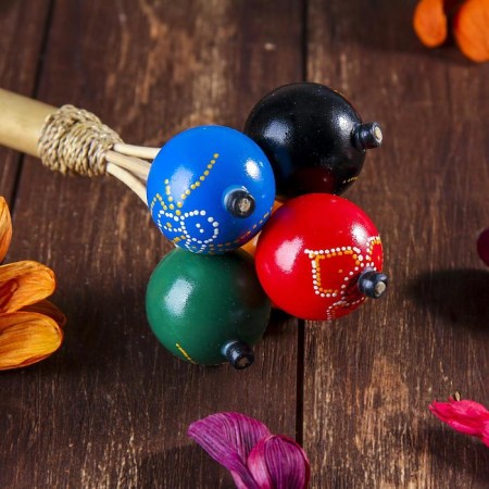 Souvenir musical instrument "Marakas with 5 balls" 10x27x10 cm-2