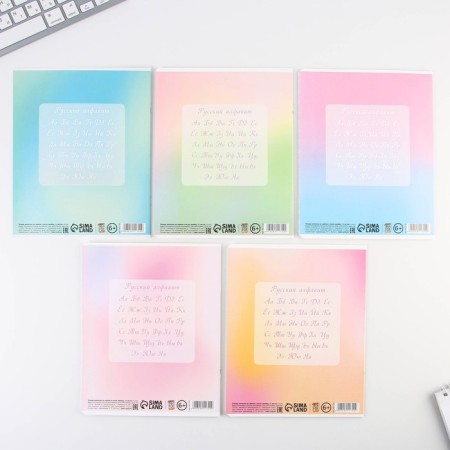 Notebook A5, 12 sheets on the paper clip in the braid “September 1: School supplies”, 5 types of mix, white 96%.-9