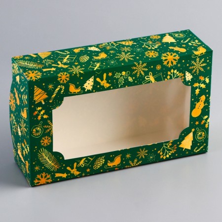 New Year. The box is folding, confectionery packaging with the "Happy Moments" window, 25 x 15 x 7 cm-2