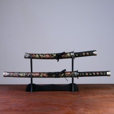 Suv. Product Katana 2V1 on a stand, scabbard fabric, dragons gold on black 47/70cm