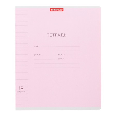 A notebook of 18 sheets in the Erichkrause line "Visio classic", cover coated cardboard, an offset block 100% whiteness, mix-3