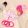 Hair set "chosen" (1 rim, 6 elastic bands) Pink pearl, elastic bands mix
