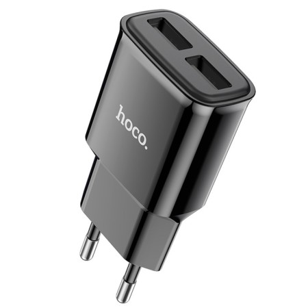Network charger Hoco C88A, 2 USB, 2.4 A, black-1