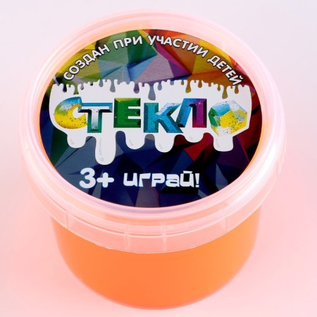 Slime "Glass" "Party Slime", 90 g, orange neon