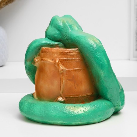 Figure "Snake on the barrel" Green, 20x20cm-2