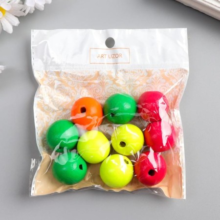 Beads for creativity tree "Balls Color Neon" set 10 pcs d = 2.5 cm-3