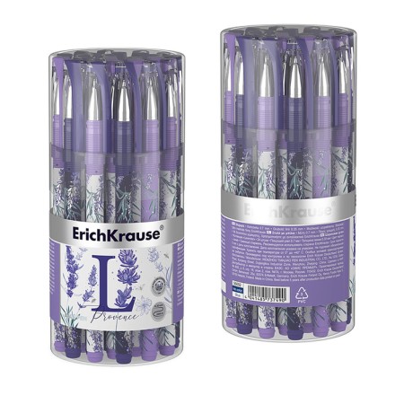 Ballic handle Erichkrause Lavender Stick, rubber emphasis, node 0.7 mm, blue ink, letter line 2000 meters, mix-3