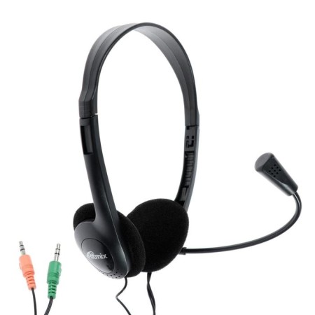 Ritmix RH-512M headphones, computer, microphone, 105 dB, 16 Ohm, 3.5 mm, 1.8 m, black