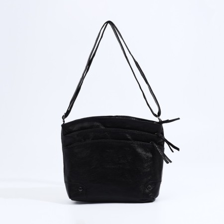Bag Cross-Bodi with a zipper, black color