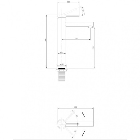 ABBER EMOTION AF8811B shell mixer, single -leaf, pour 162 mm, black-2
