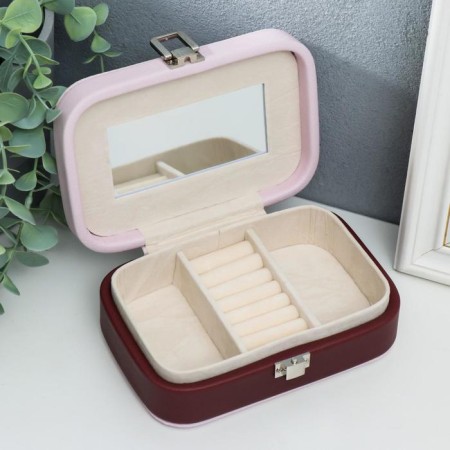 Casket to the leatherette for jewelry "Cacti" Direct pink 5x15x10 cm-1