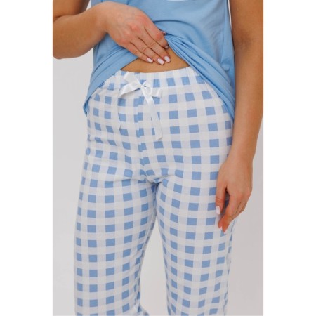 Female homemade set (sweatshirt and trousers), blue color, size 46-5