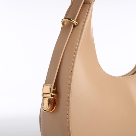 Bag Women's Baget with a zipper, beige color-3