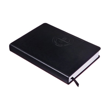 Dated diary 2025, A6+, 176 sheets "Lyon", solid cover, pancake embossing, with liesa, block 80 g/m2, black-1