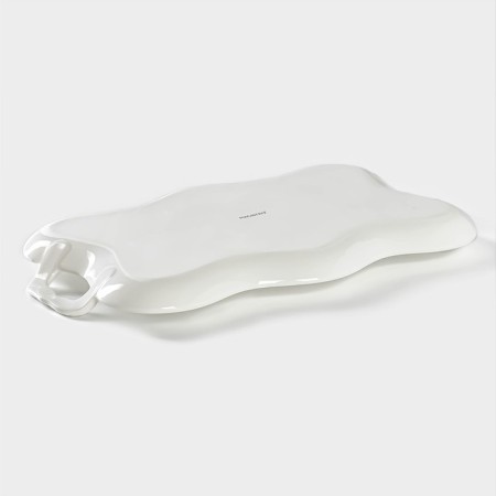 Porcelain dish for feeding Magistro "Blanche", 37.5 × 22.3 × 3.5 cm cm, white color-2