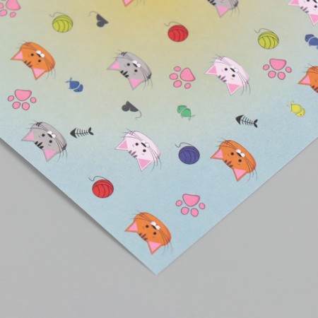 Scrapbooking paper "kittens" density 180 grams set 10 pcs 15.5x17 cm-3