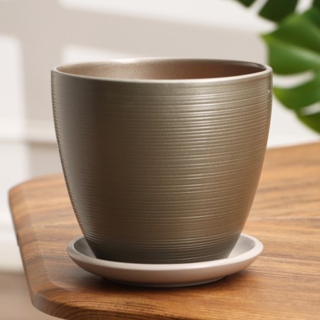 Flower “Amelia” pot of brown, 1.4 liters-3