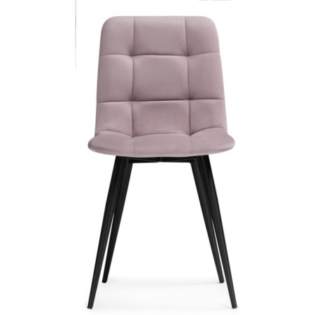 Stool on a metal frame Chilly to metal/velor, black/pink 44x50x85 cm-1