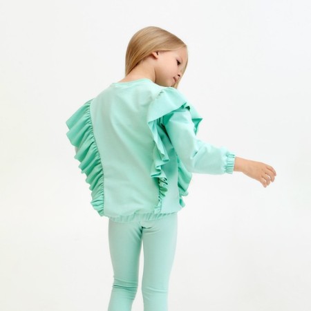 Sweatshirt for girl KAFTAN "Basic Line" size 32 (110-116), mint color-3
