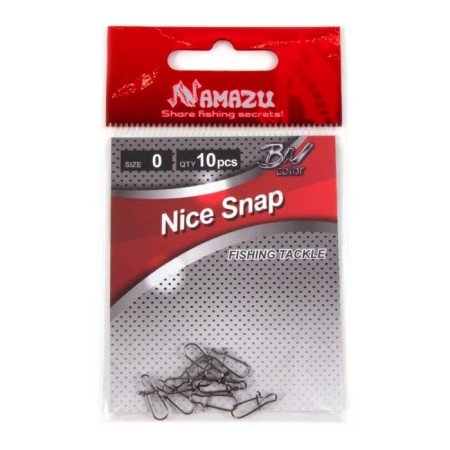 Carabine Namazu Nice Snap, BN color, p. 0, Test-14 kg, packaging 10 pcs.-4