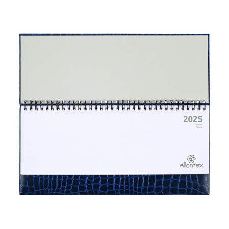 Planning dated 2025, Attomex. Arkona, 64 sheets, solid cover of boumvinyl with foam rubber, block 70 g/m2, blue, 294 x 142mm-4
