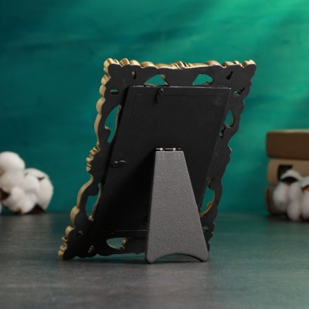 Photo frame "Lace" 10x15cm/22.5x17cm, bronze with gilding-2