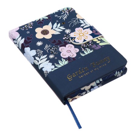 Notebook Gift Book 96l, line, with a knife, cut with a pattern of the cover, flowers (12.9x9cm) 10539-2