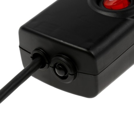 Luazon Lighting network filter, 5 outlets, 5 m, 3500 W, 3x1 mm2, 16 A, 220 V, with a fuse, black-5