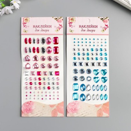 Sticker of rhinestones plastic "Gems" mix 19x8 cm-4